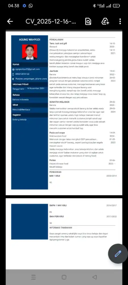 Info loker freelance harian