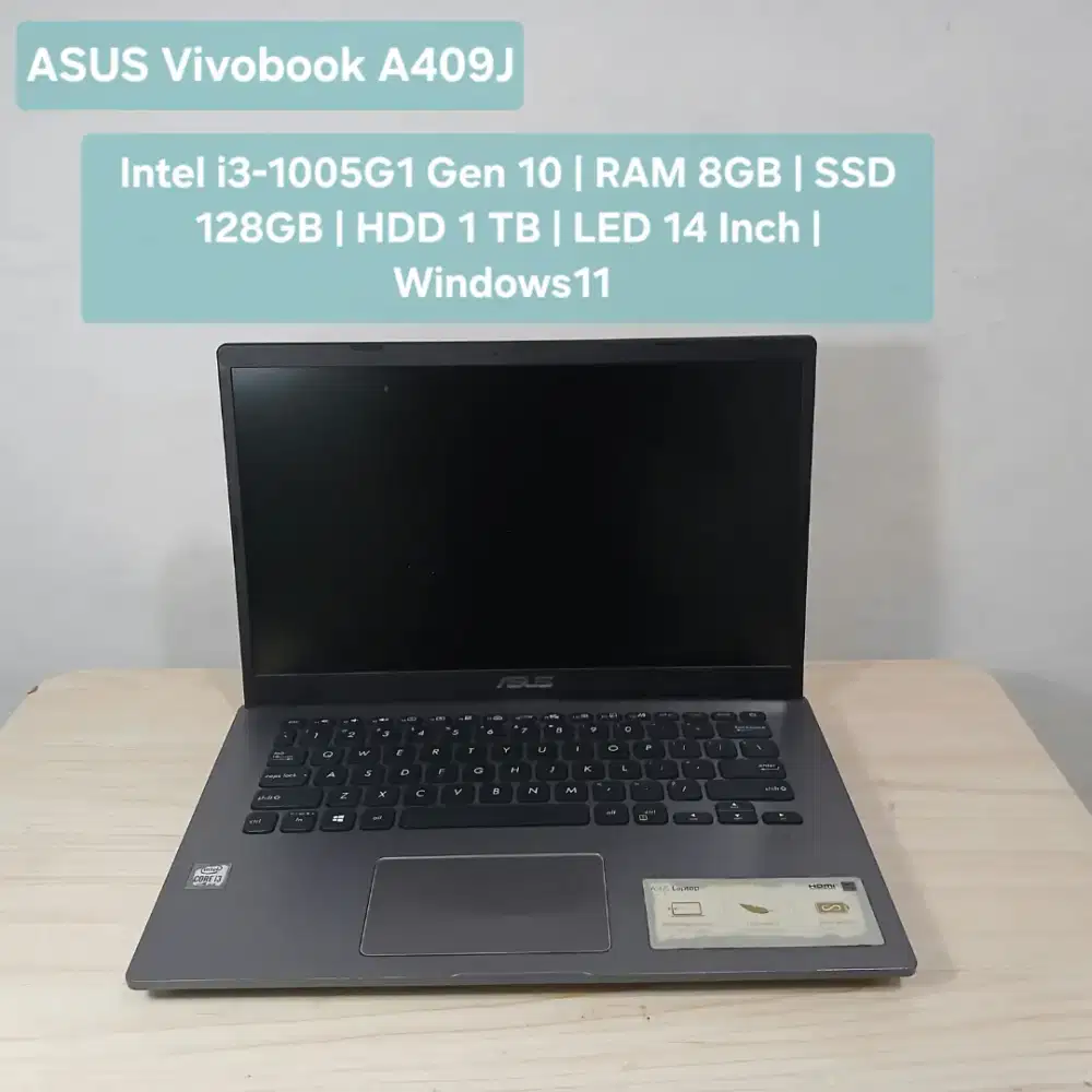 Asus x409j i3 Gen10 RAM8GB SSD