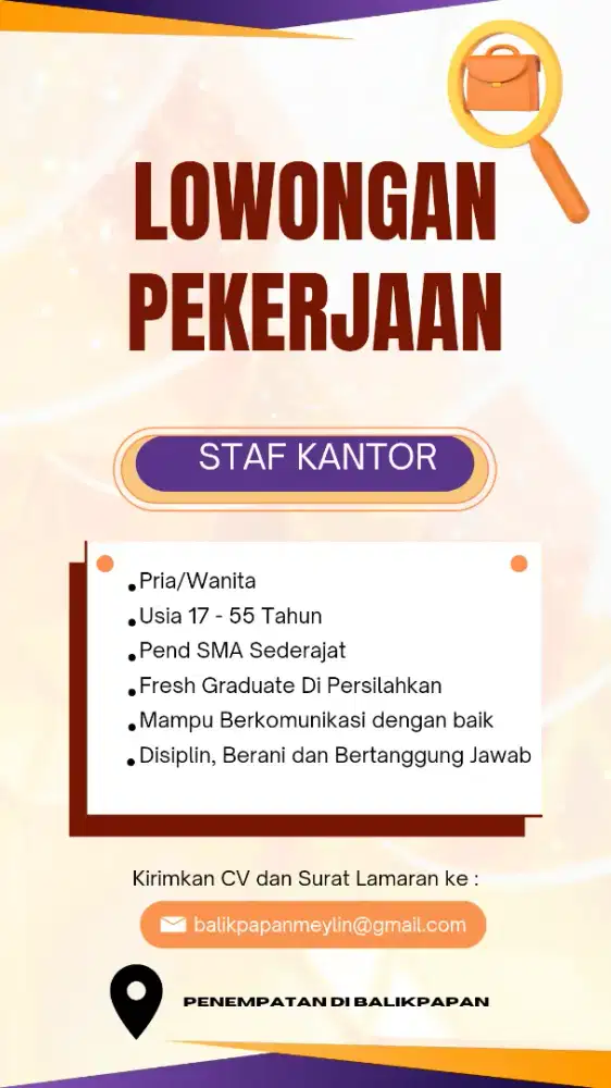 Lowongan kerja penempatan Balikpapan