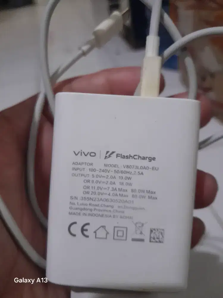 Charger vivo 80watt original fast charging