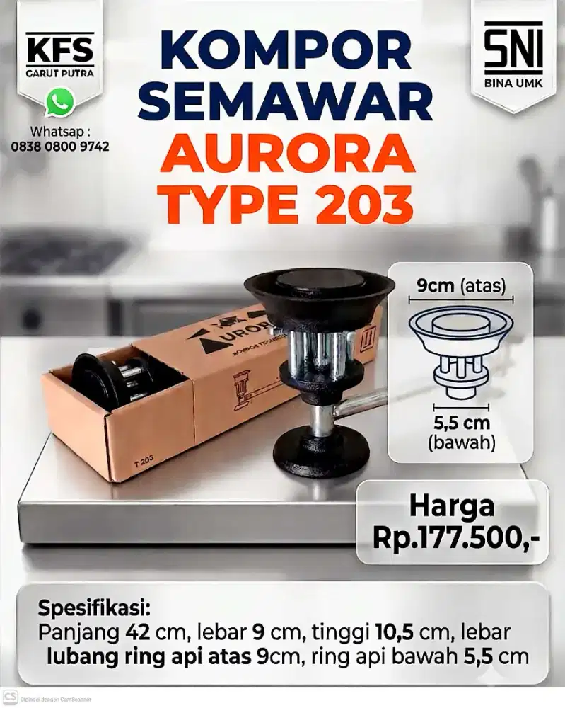 KOMPOR GAS JOSS SEMAWAR AURORA TYPE 203