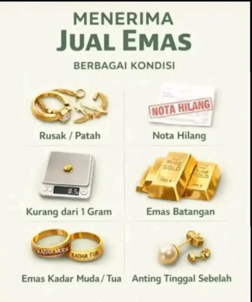 menerima emas berlian jam rolek