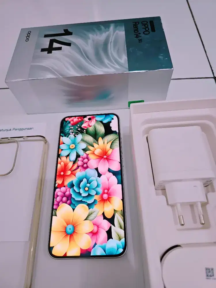 Oppo Reno 14 5G White 12/256 Fulset Ori Garansi Bulan 8 2026