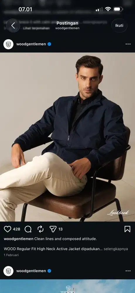 Jacket wood warna navy
