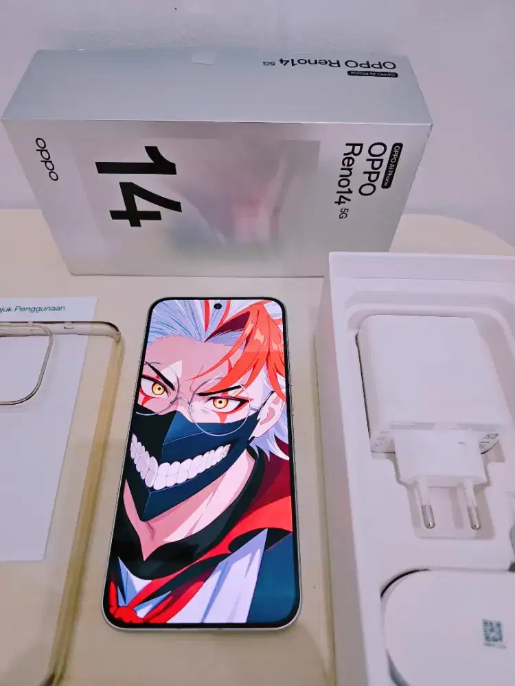 Oppo Reno 14 5G White 12/256 Fulset Ori Garansi Bulan 8 2026