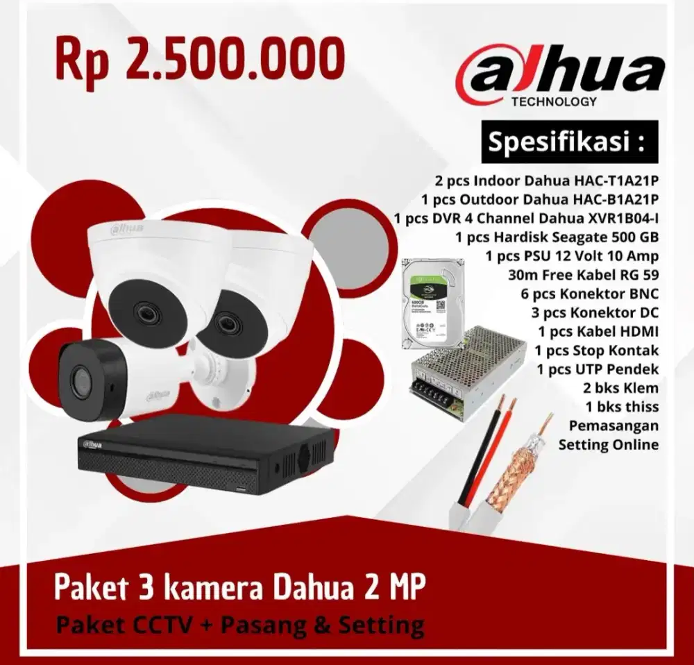 CCTV DAHUA COCOK UNTUK PENGAMANAN DI RUMAH, GEDUNG, DLL