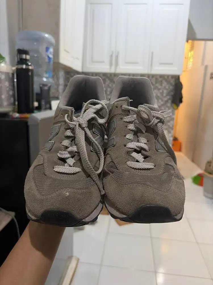 New Balance 574 Classic Sneakers Gray Suede Mesh Size41