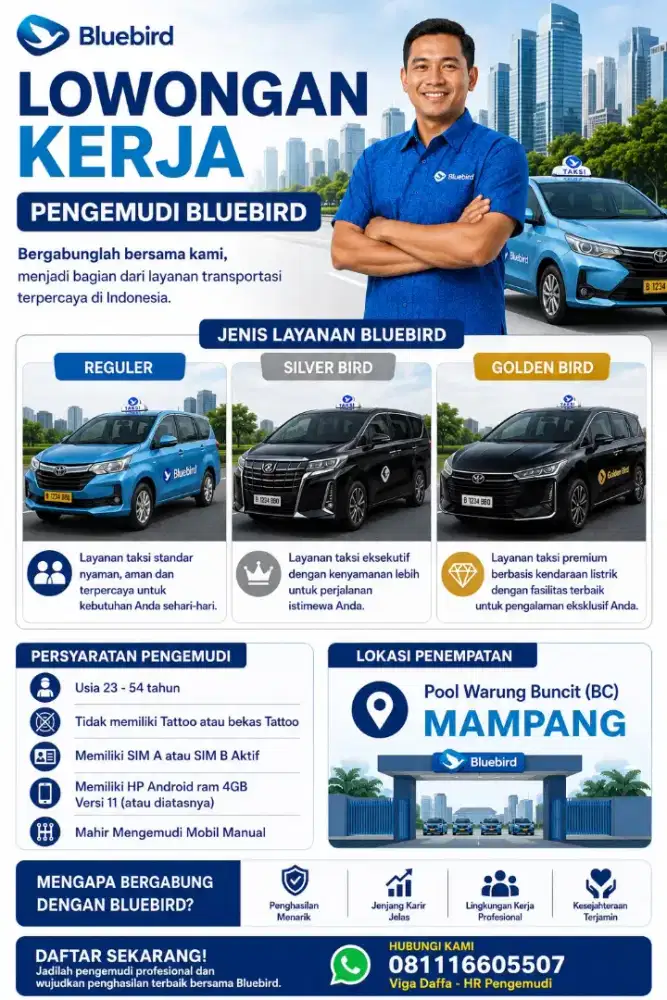 Lowongan Pekerjaan Pengemudi Blue Bird