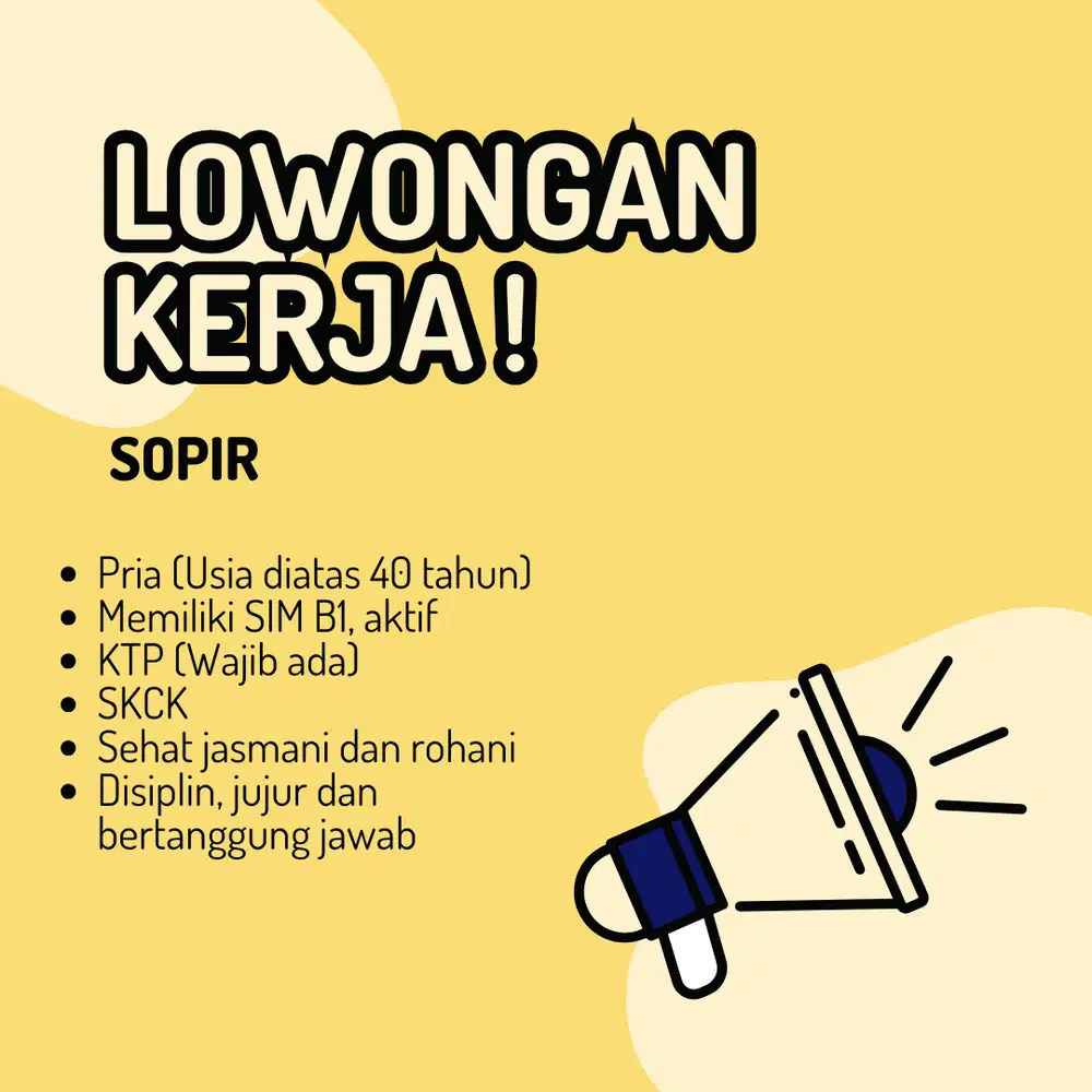 LOWONGAN KERJA SOPIR