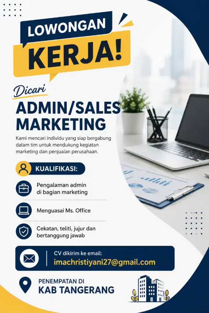 Dicari Admin/Sales Marketing