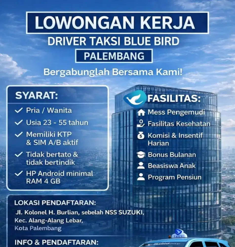 LOKER DRIVER PALEMBANG