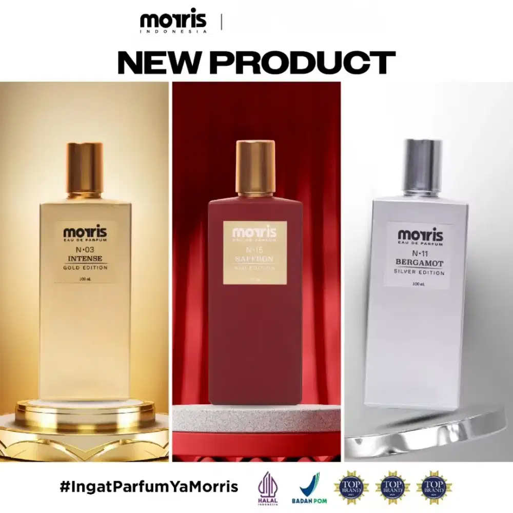 Morris perfume pria Red, gold, dan silver_elegan