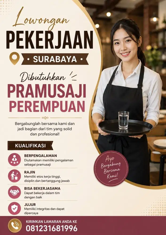 DICARI PRAMUSAJI PEREMPUAN