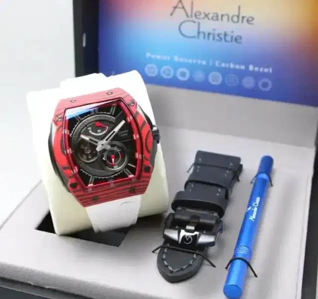 Alexandre Christie Automatic AC6608 MA Dial White Rubber Strap