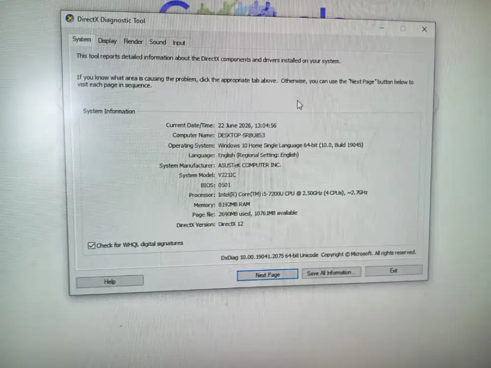 Dijual Asus V21IC