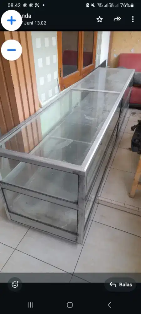 Jual etalase bekas warteg
