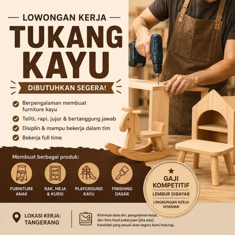 Tukang kayu full time