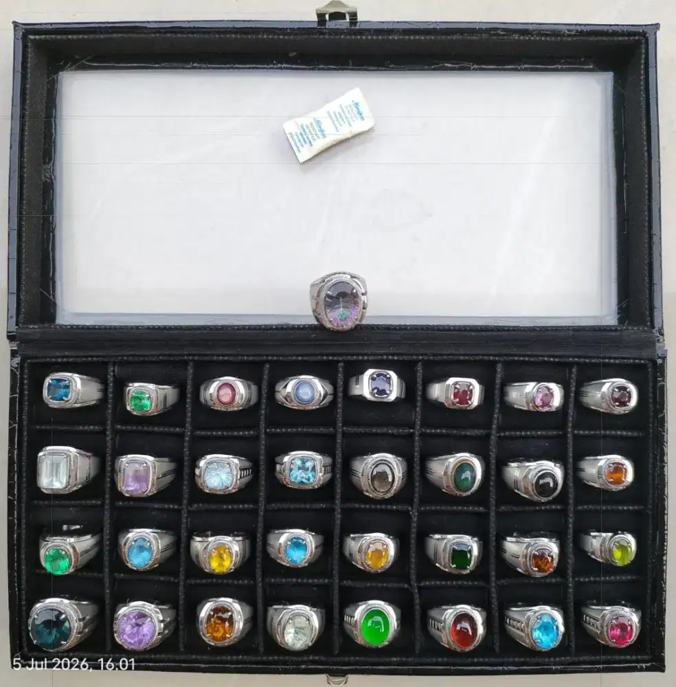 Koleksi cincin batu permata natural asli 100% (gemstone bersertifikat)