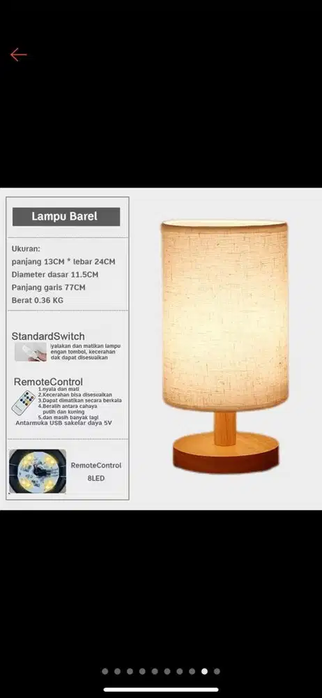 Lampu tidur LED wireless
