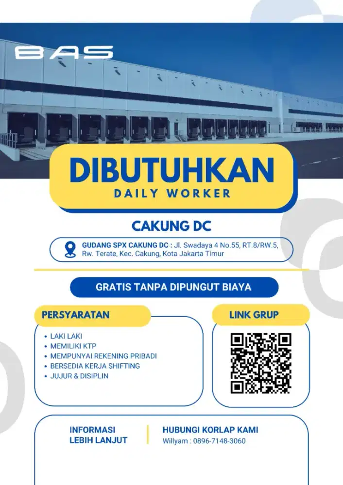 DIBUTUHKAN LOKER VENDOR ( BAS ) SPX EXPRESS CAKUNG DC