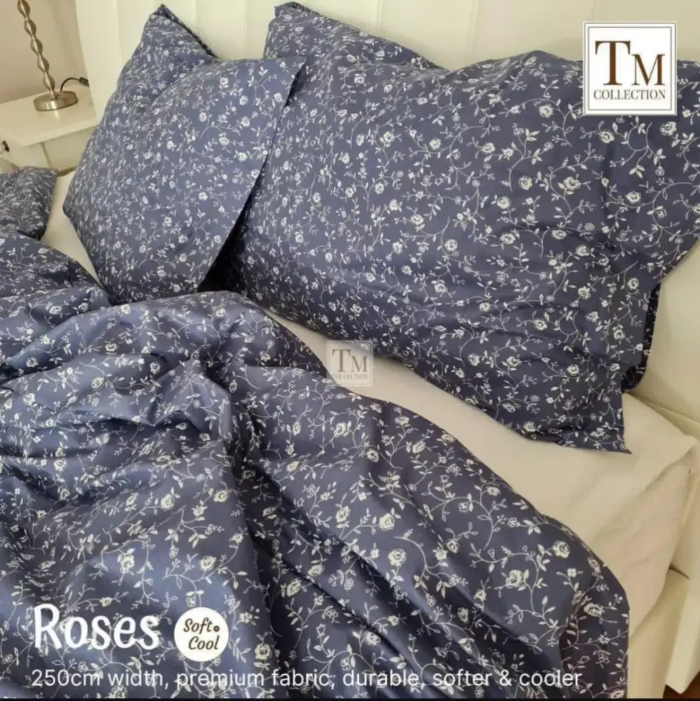Sprei set katun premium motif bunga kecil
