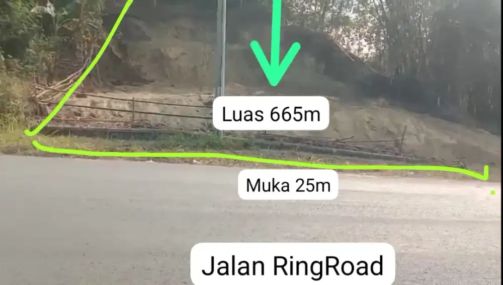 LAHAN PINGGIR JALAN 665 m DEKET SOR Dan  KAMPUS POLMAN MAJALENGKA