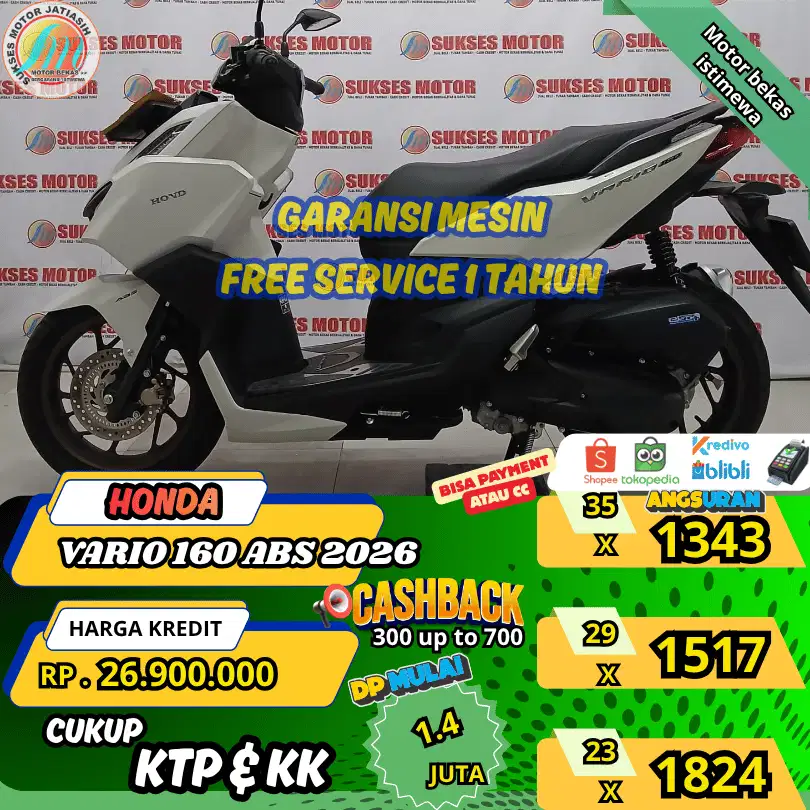 HONDA VARIO 160 ABS 2026 DP&ANGSURAN TERMURAHSYRTKTP&KK(SUKSESMOTOR)
