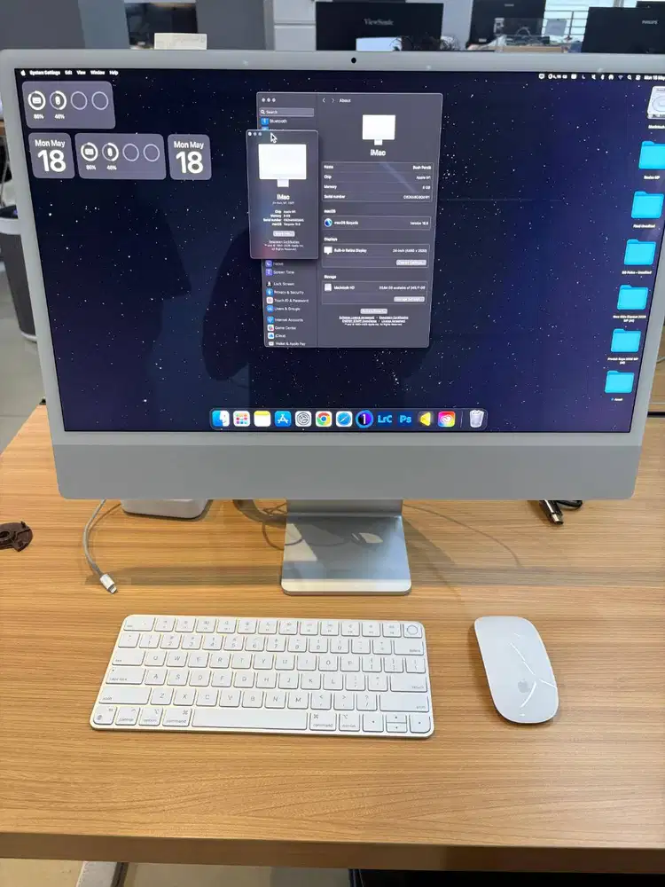 iMac 24 Inch M1 2023 8GB 256GB Silver Fullset