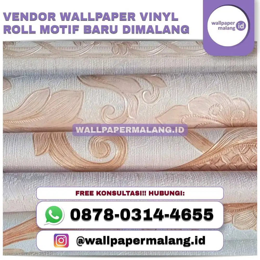 Vendor wallpaper vinyl roll motif baru dimalang