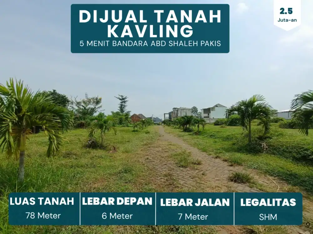 Cocok Dibangun Rumah SHM Pecah 3 Menit Exit Tol Pakis Malang Tanah Malang