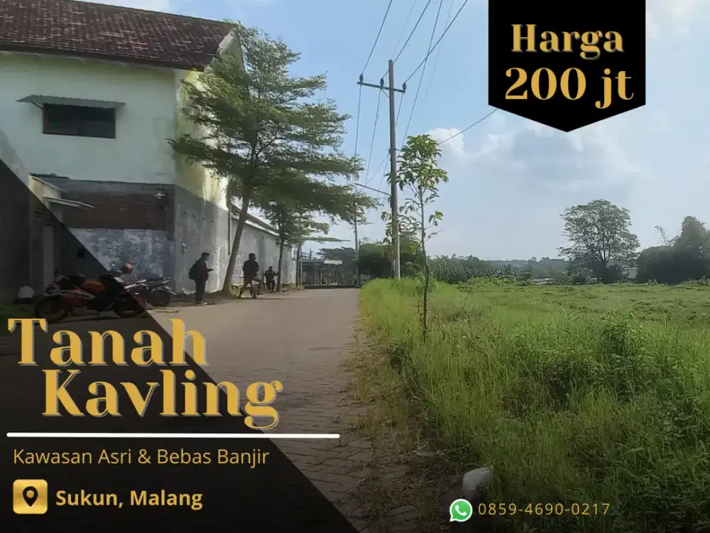 5 Menit Kampus UNMER Malang SHM Split Tanah Malang Cocok Dibangun Rumah