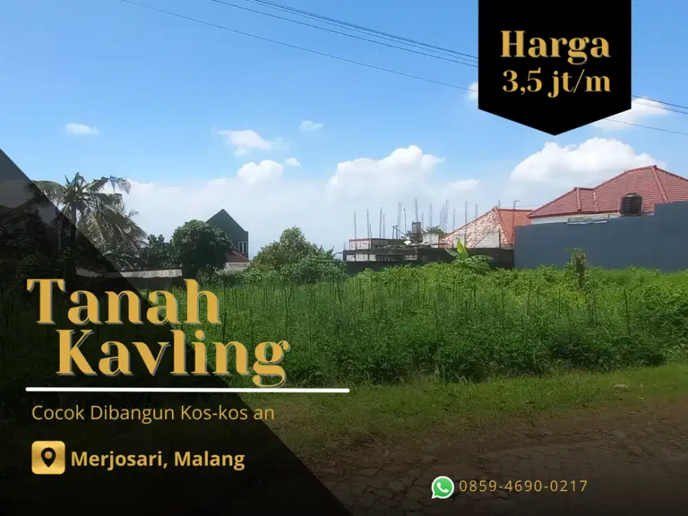 Cocok Bangun Kos Kosan SHM Split Tanah Malang 5 Menit Kampus Muhammadiyah Malang
