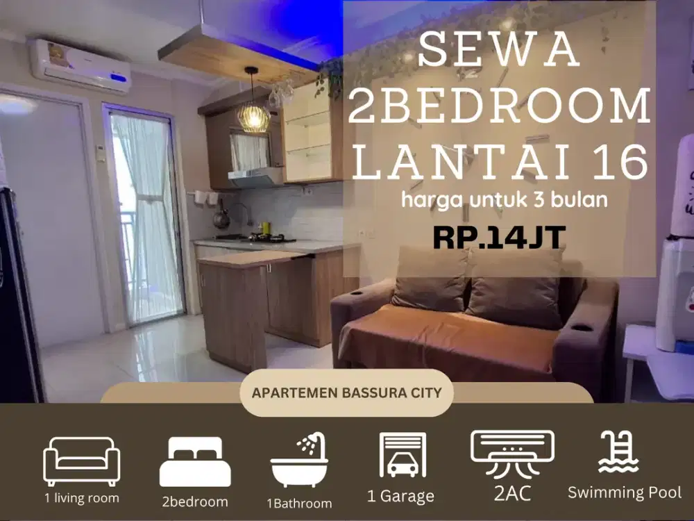 sewa 2kamar full furnished fasilitas terlengkap apartemen bassura city