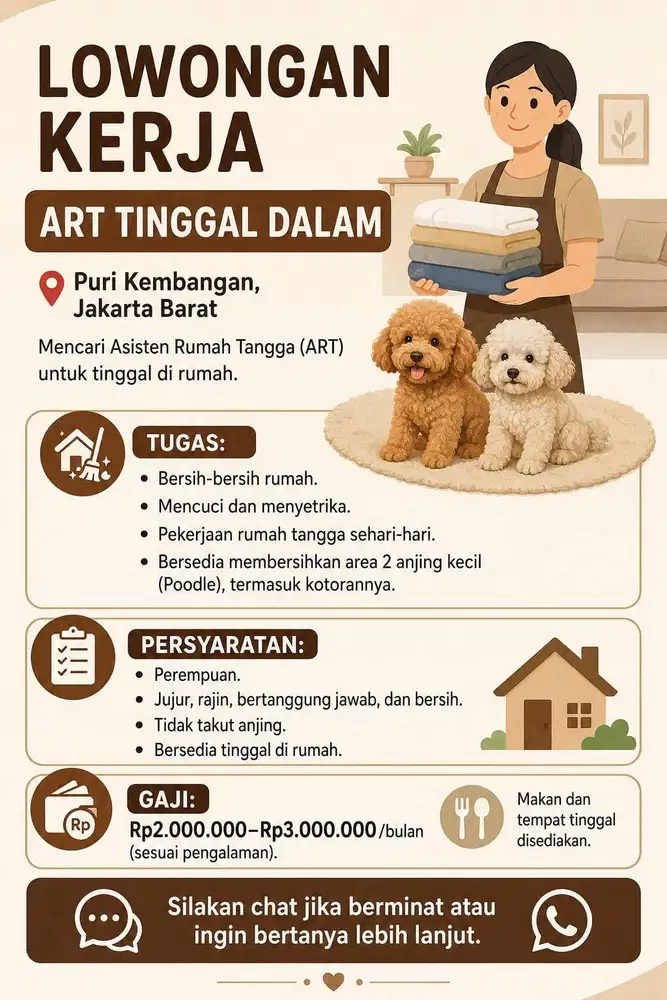 Lowongan ART Puri Kembangan, Jakarta Barat