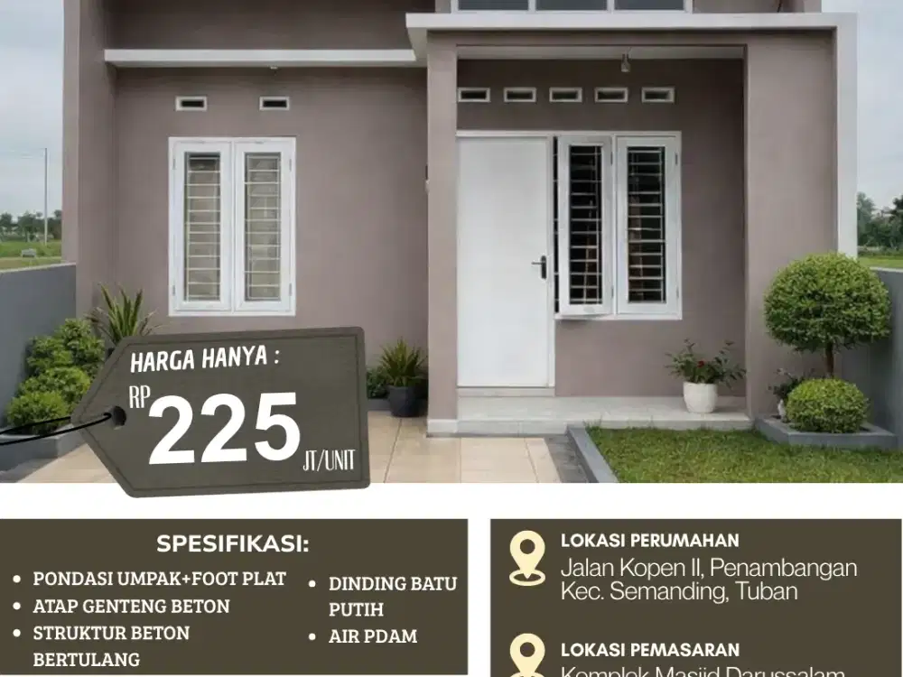 Hunian diperumahan Mutiara Kopen kualitas bangunan premium di lingkungan asri, rumah nyaman untuk siap di huni.