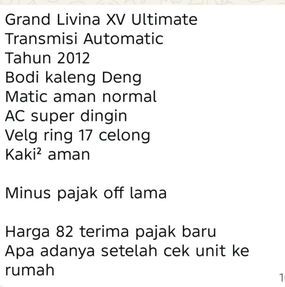 Jual mobil grand Livina 1.5 xv matic