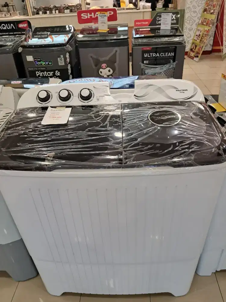 MESIN CUCI 2 TABUNG POLYTRON PWM 1403X KAPASITAS 14KG PROMO CICILAN