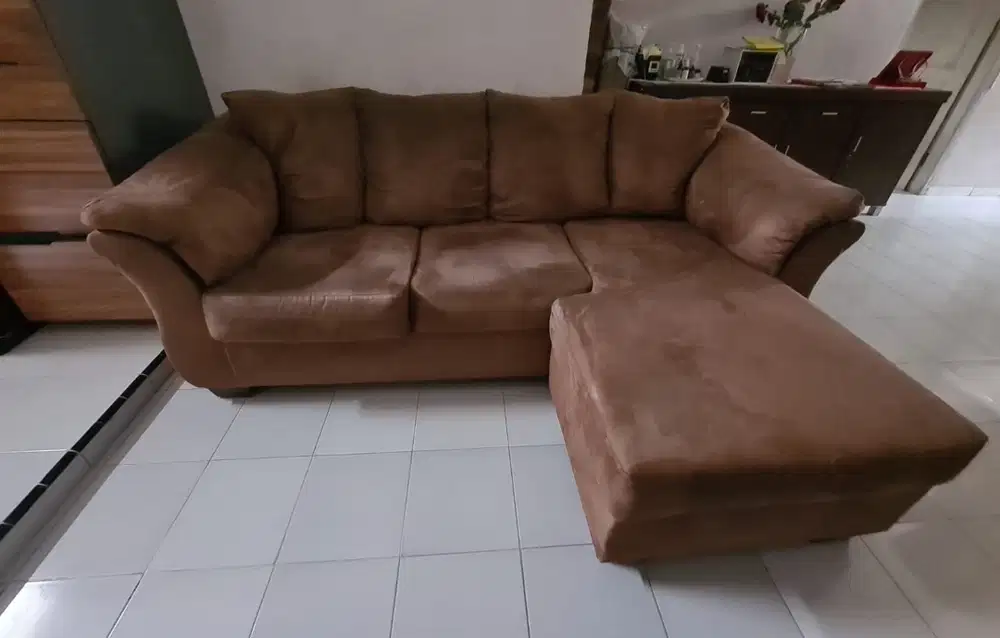 JUAL SOFA 3 SEATER LETTER L