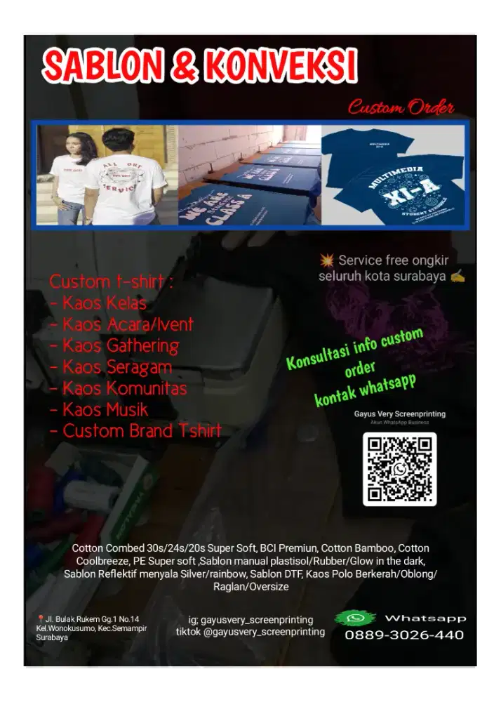 Sablon Kaos dan Konveksi