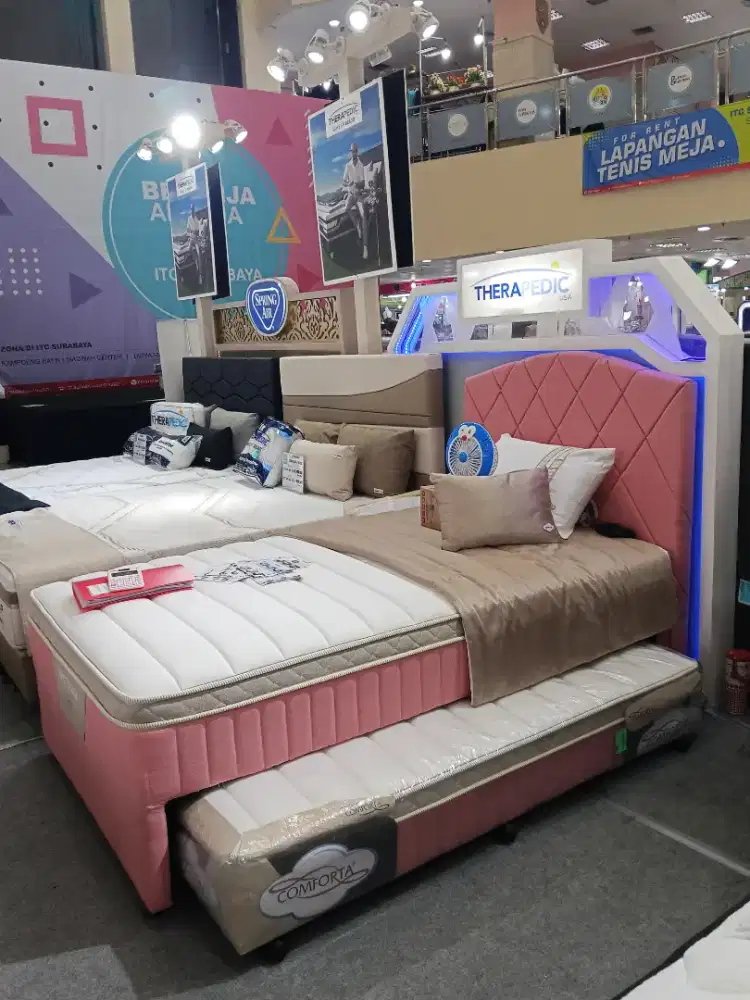 Kasur Bed Tidur Pink Baru