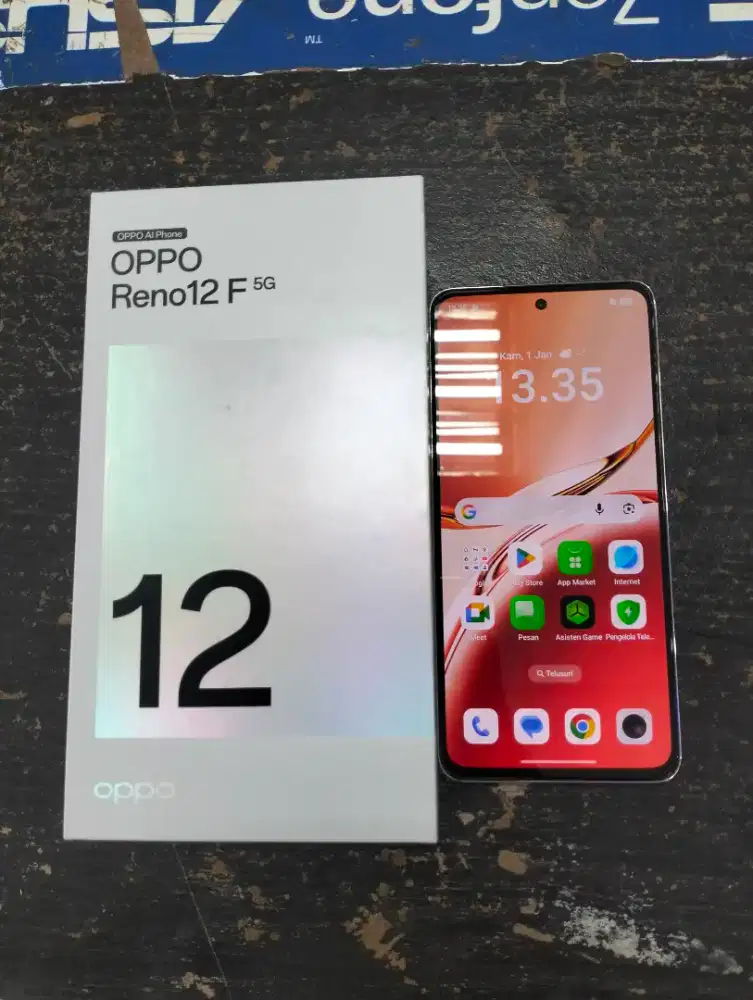 opoo reno 12F 5G ram 12/256gb lengkap mulus