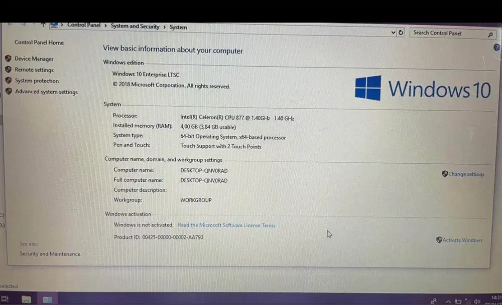 Laptop Acer Aspire One 756