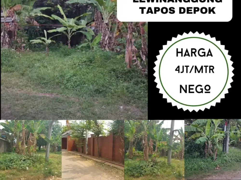 DIJUAL TANAH DI JL AL AMSIR TAPOS DEPOK