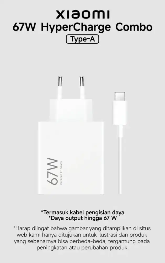 Charger xiaomi 67 watt original