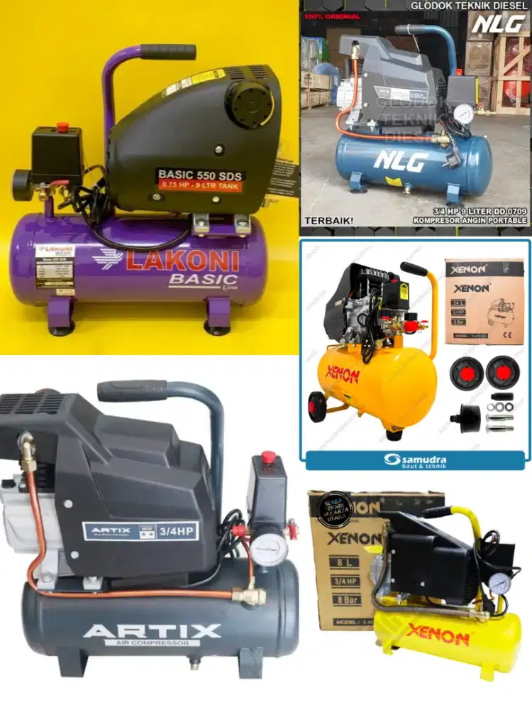 Kompresor Angin Listrik Oli 3/4 HP PK XENON LAKONI IZUMI ARTIX 8 9 L