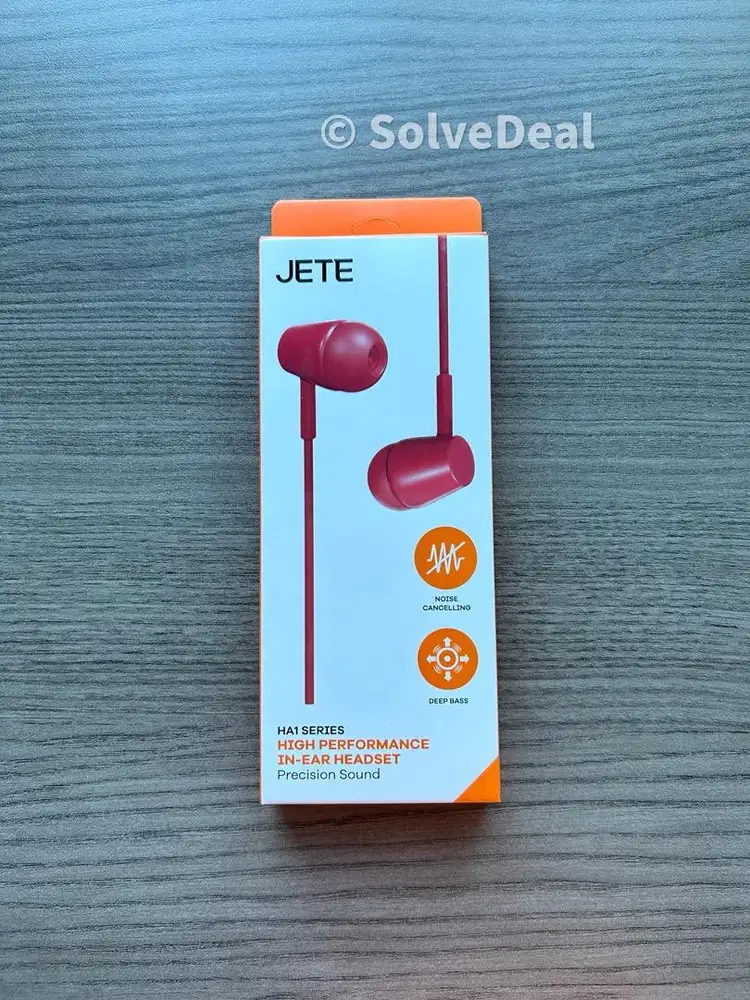 Jete Earphone Jack Audio 3.5mm High Performance HA1 Series Noise Red