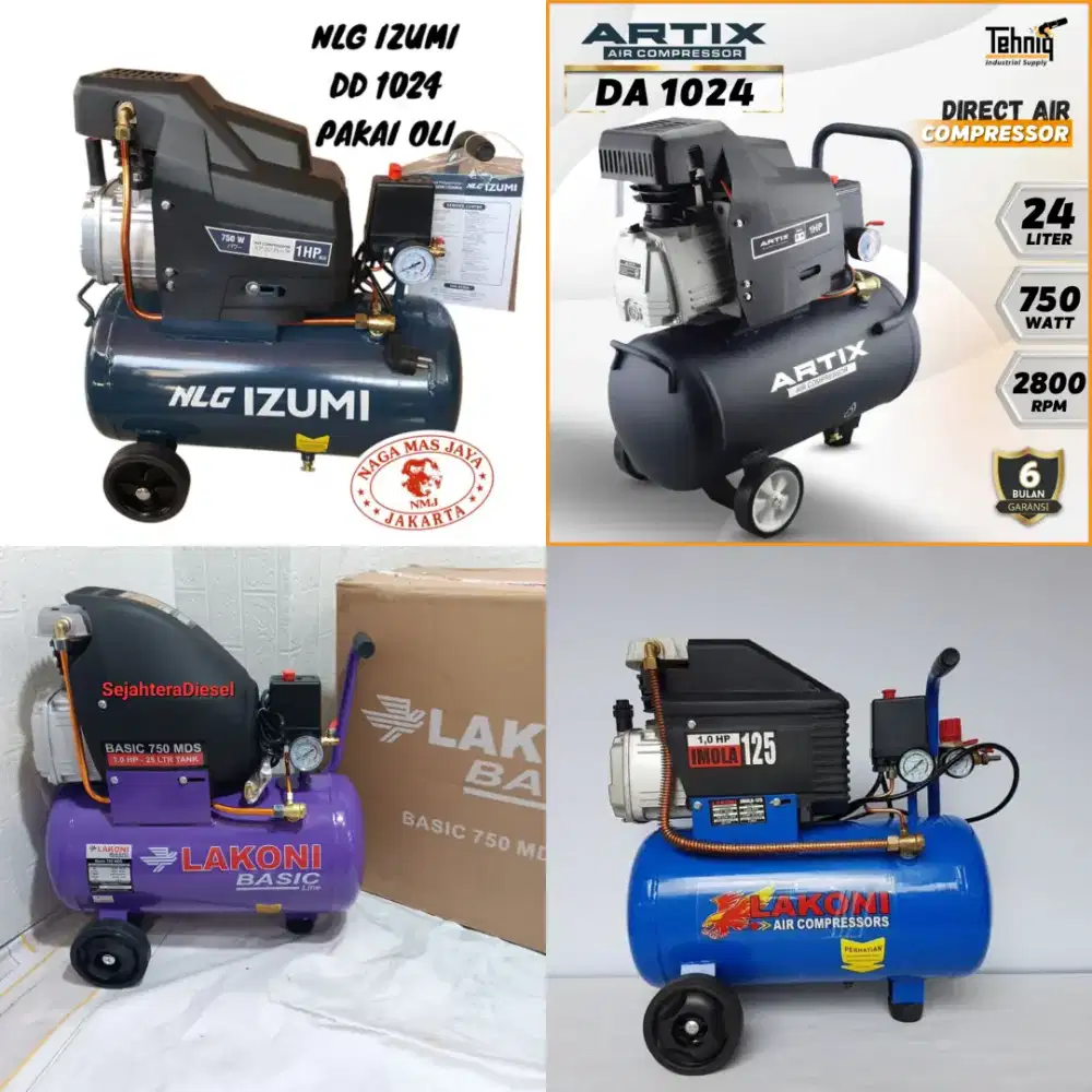 Kompresor Angin Listrik Oli 1 HP PK 24 Liter IZUMI LAKONI NLG ARTIX