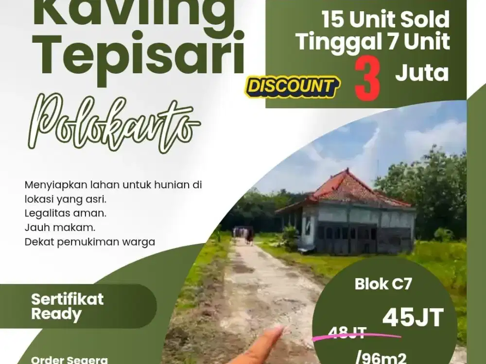 JUAL TANAH PEKARANGAN MURAH DI TEPISARI POLOKARTO SUKOHARJO