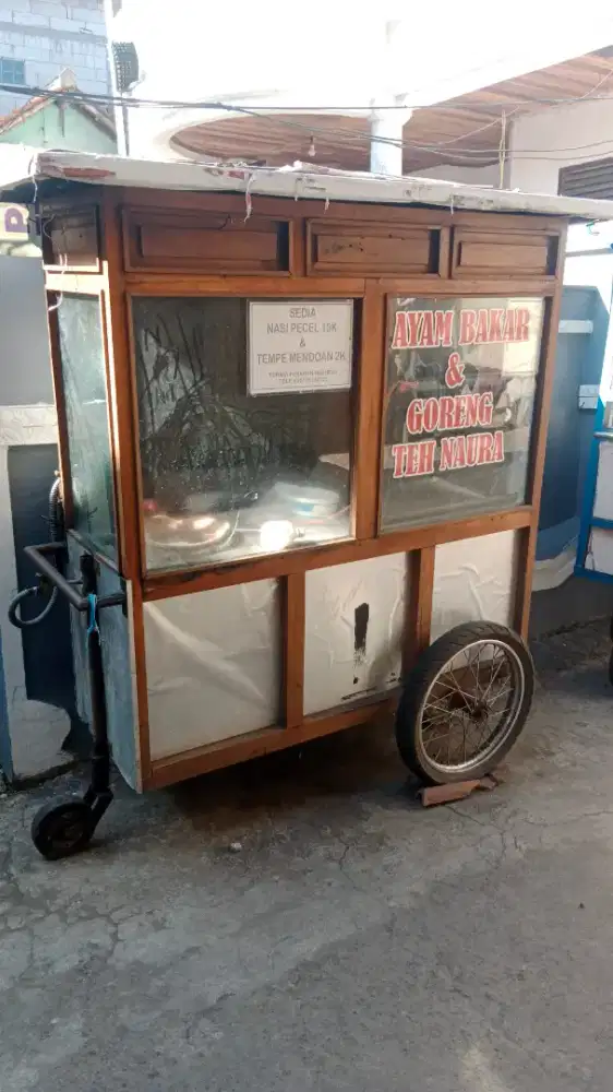 Jual gerobak serbaguna, bahan kayu jati asli