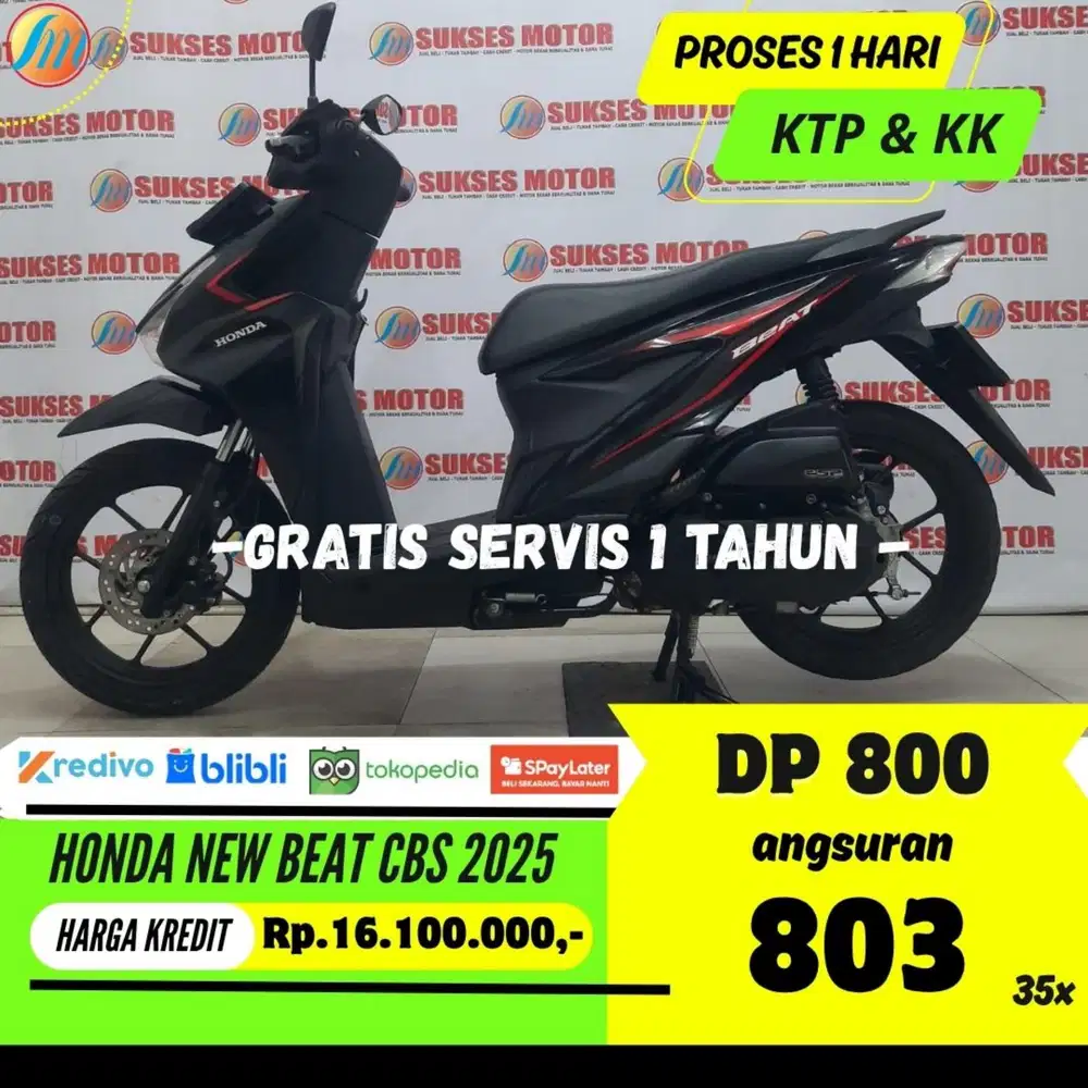 HONDA NEW BEAT CBS 2025 DP 800RIBU ANGSURAN SANGAT RENDAH BERGARANSI